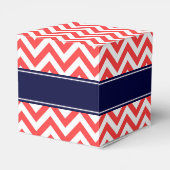 コーラルレッドホワイトLGシェブロン海軍ブルーネームモノグラム フェイバーボックス (裏面サイド)