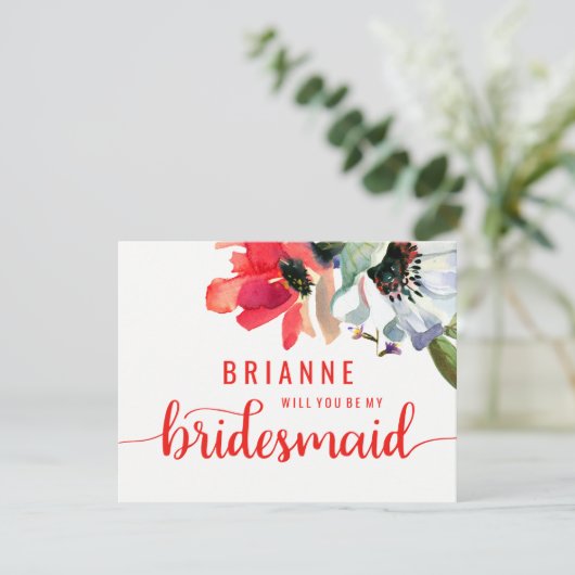 コーラルレッドポピーフローラは私の花嫁になる 招待状 (スタンド正面)