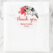 コーラルレッドポピー水カラーフローラ結婚式の引き出物 ラウンドシール (バッグ)