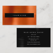 コーラルレッドメタリック黒ファッションスタイリスト 名刺 (正面/裏面)