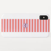 コーラルレッドモダンとピンクモノグラストライプのム Case-Mate iPhoneケース (裏面(横))