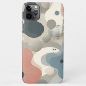 コーラルレッドモダンベージュグレーブルーアートパターン iPhoneケース (裏面)