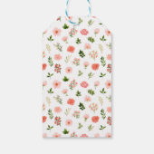 コーラルレッドローゼスフローラブライダルシャワーサンキューユー ギフトタグ (裏面)