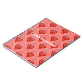 コーラルレッドヴィンテージクリスマスハートオルナスロー枕 ノートブック (左側)