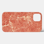 コーラルレッド大理石テクスチャ Case-Mate iPhoneケース (裏面 (横))