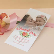 コーラルレッド春ブーケバプテスマありがとうありがとう写真