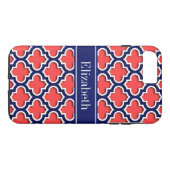 コーラルレッド海軍5cモロッコ#5DS海軍の名前モノグラム Case-Mate iPhoneケース (裏面(横))