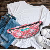 コーラルレッド絞りトパーズブルーの前柄かわいい ファニーパック