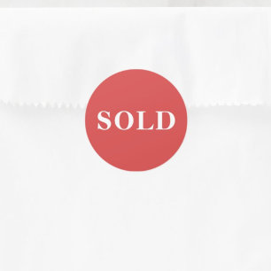 コーラルレッド クラシックタイポグラフィー オーダーメイド Sold ラウンドシール