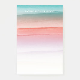 コーラルレッド&ターコイズ水彩画 ポストイット