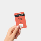 コーラルレッド&ブラックイベントボランティアロゴバッジ バッジ (Handheld)