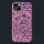 コーラルレッド&ブルーヴィンテージフローラペイズリーパターン iPhone 13ケース<br><div class="desc">ヴィンテージエレガントフローラペイズリーレースのパターンは、ネイビーブルーとコーラルレッド。青いペイズリーの背景は透明。このサンプルのコーラルレッド色は、ネイビーのブルーペイズリーで好きな色に変更できる。</div>