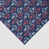 コーラルレッド&ホワイトボー航海のトいかりパターン 薄葉紙 (詳細)