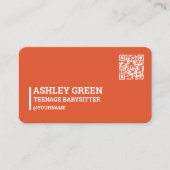 コーラルレッドQR10代の育児 名刺 (正面)