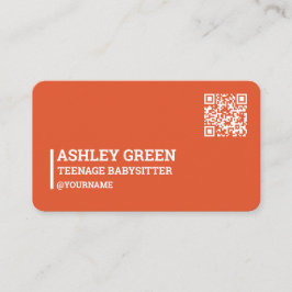 コーラルレッドQR10代の育児 名刺