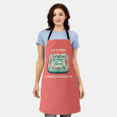 コーラルレトロサーディン料理イタリアンシェフ エプロン (着用した状態)