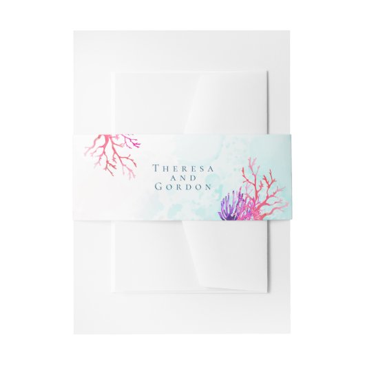 コーラルレ鮮やかーフ結婚ズ 招待状ベリーバンド (正面例)