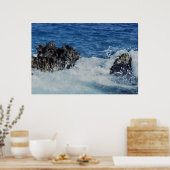 コーラルロックに波打つプリント ポスター (キッチン)