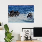 コーラルロックに波打つプリント ポスター (ホームオフィス)