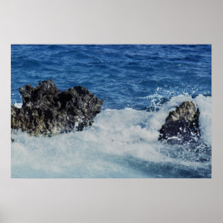 コーラルロックに波打つプリント ポスター