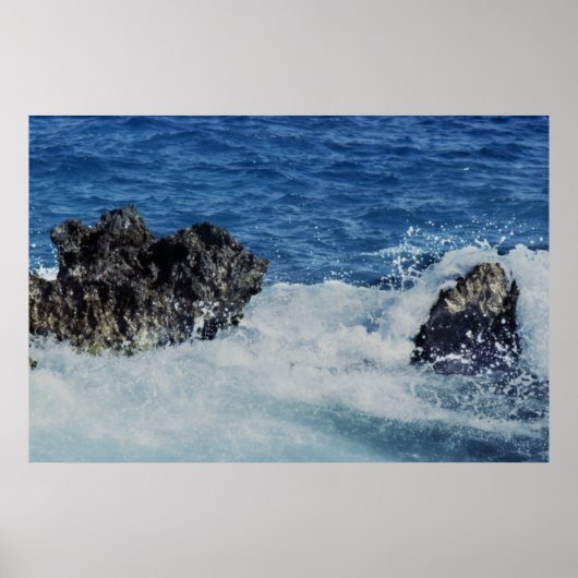 コーラルロックに波打つプリント ポスター (正面)