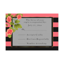 コーラルローズオンコーラルアンドブラックストライプス