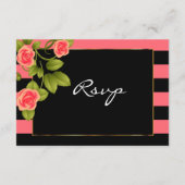 コーラルローズオンコーラルアンドブラックストライプス 出欠カード (裏面)