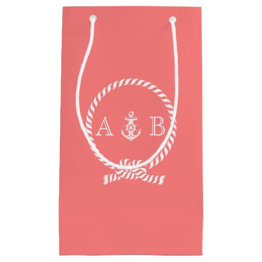 コーラルロ航海のープおよびいかりモノグラム スモールペーパーバッグ (正面)