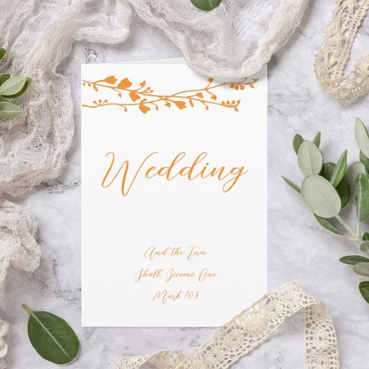 コーラルワイルドフラワークリスチャン結婚2人の方が良い 招待状