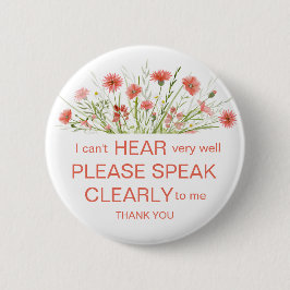 コーラルワイルドフラワー懸命のヒアリングピンバッジ 缶バッジ