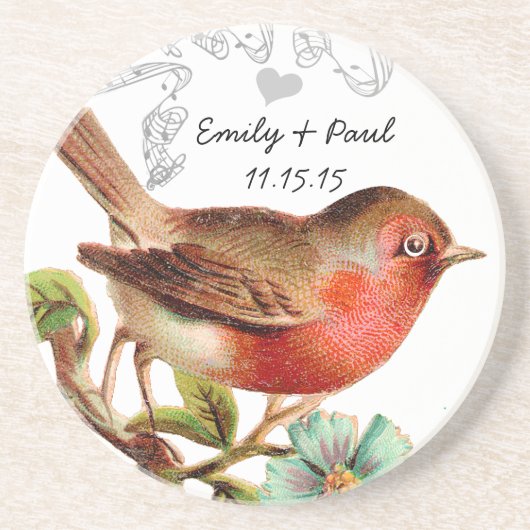 コーラルヴィンテージラブバードコースター コースター (正面)