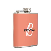 コーラル名 |イニシャルモダントレンディースタイリッシュオレンジ フラスク (右)