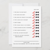 コーラル彼は、彼女はブライダルシャワーのゲームカードを言った 招待状 (裏面)