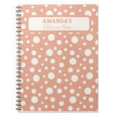 コーラル水玉模様パターン – キューストン名 ノートブック (正面)