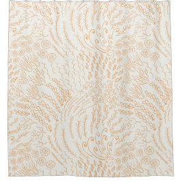 コーラル海ビーチイ シャワーカーテン