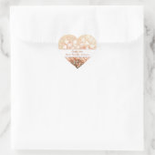 コーラル淡い色のハートリーフ結婚のシール ハートシール (バッグ)