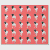 コーラル王室のに包むパグ紙 ラッピングペーパー (フラット)