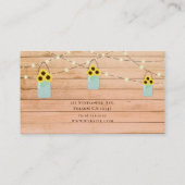 コーラル素朴ウッドライトズ&メイソンジャールサンフラワー 名刺 (裏面)