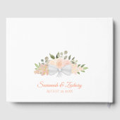 コーラル素朴ピーチフローラボホシック結婚ズ ゲストブック (裏面)