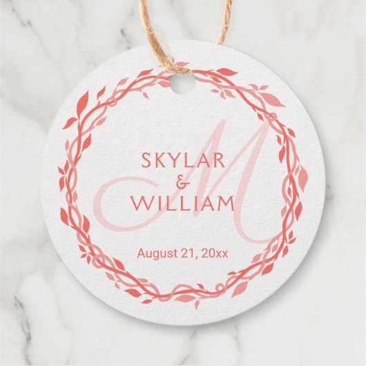 コーラル結婚ウッドズ両面金箔 フェイバータグ (裏面)