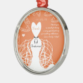 コーラル結婚ズのガウンの花嫁のメイド – あなたは色を選択 メタルオーナメント (左)