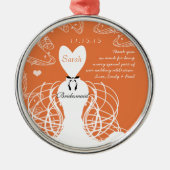 コーラル結婚ズのガウンの花嫁のメイド – あなたは色を選択 メタルオーナメント (正面)