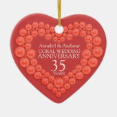 コーラル結婚ズ記念日35thハートオーナメント セラミックオーナメント (正面)