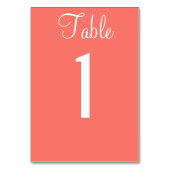 コーラル結婚テーブル番号カード テーブルナンバー (正面)