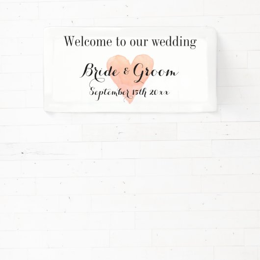 コーラル結婚ハートロエレガントゴへようこそ 横断幕 (インサイチュ)