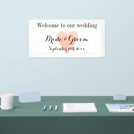 コーラル結婚ハートロエレガントゴへようこそ 横断幕 (トレードショー)