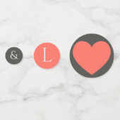 コーラル結婚ハート コンフェッティ (正面)