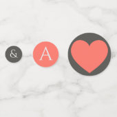 コーラル結婚ハート コンフェッティ (裏面)