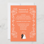 コーラル結婚式招待状新郎新婦デザイン 招待状 (正面)