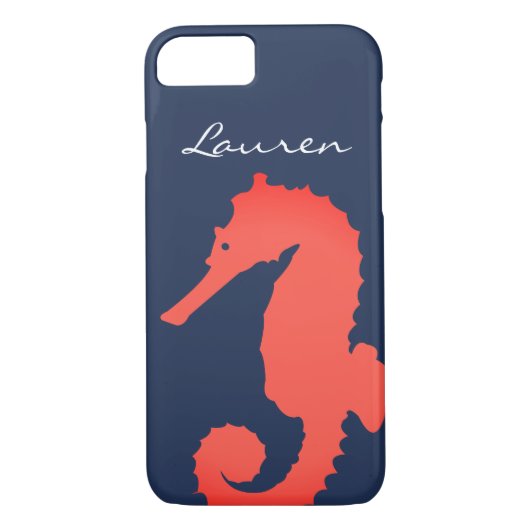 コーラル航海のピンクシーホース&名前 Case-Mate iPhoneケース (裏面)